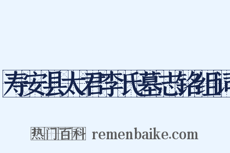 寿安县太君李氏墓志铭组词是什么意思的图片